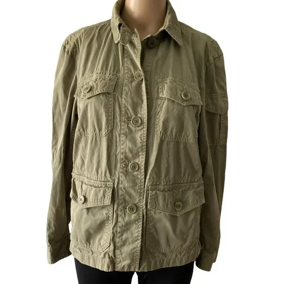 J. Crew Jackets Coats J Crew Classic Twill Chino Size Xs Bomber Utility Army Green Jacket Poshmark